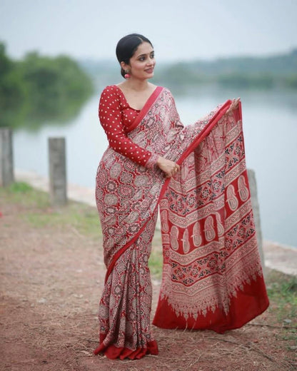 Pre Draped Saree With Stitch Blouse