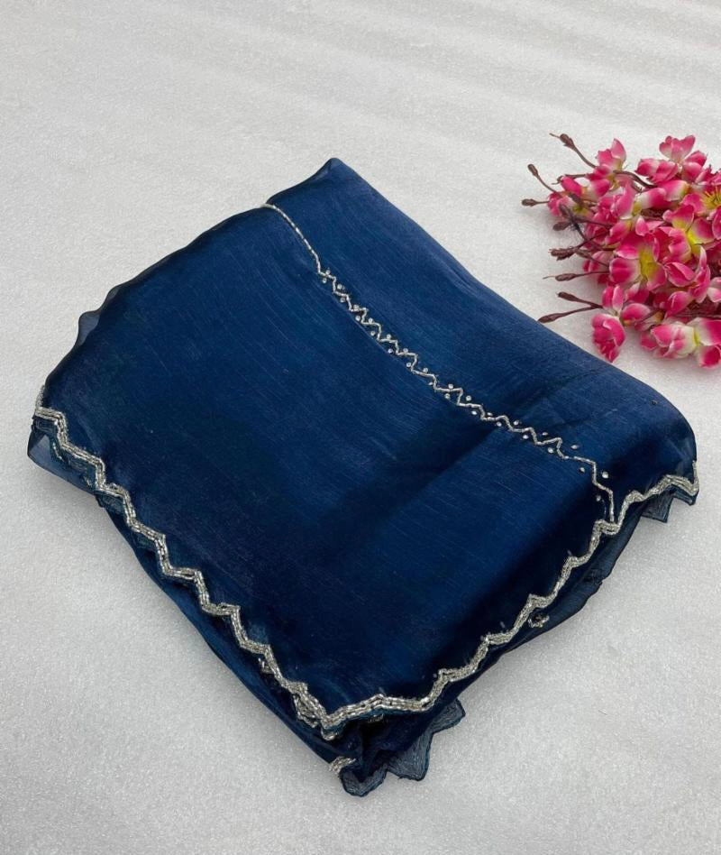 Hand work pure saree