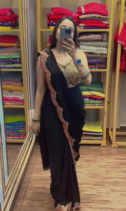 Draped saree with koti full stitching