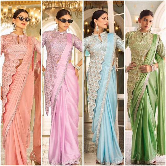 Redy To Wear chinon Saree