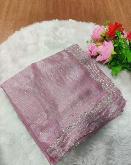 Pure Handwork Burberry Silk Saree