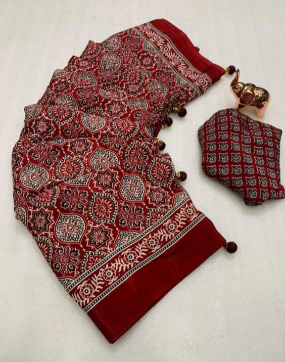 Pre Draped Saree With Stitch Blouse