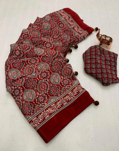 Pre Draped Saree With Stitch Blouse