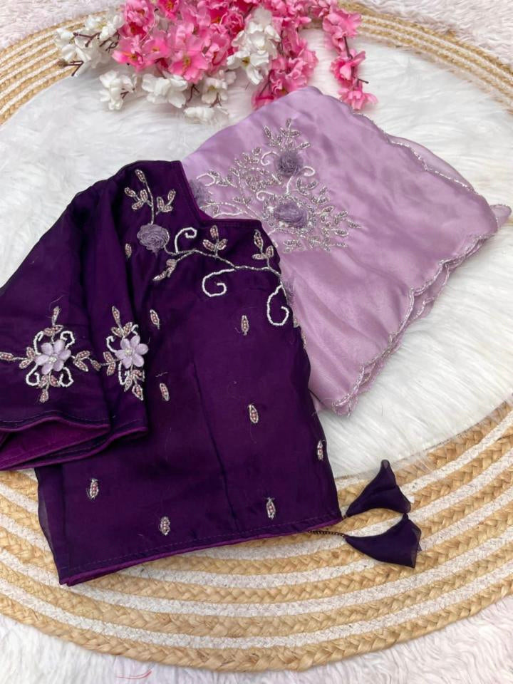 Jordan silk sattin Fabric With hand  Work