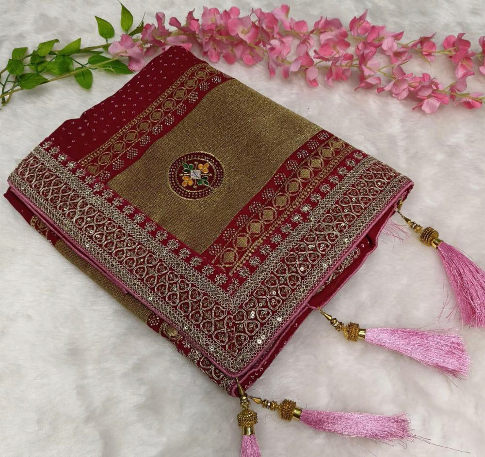 Pure Georgette Bandhani Print saree