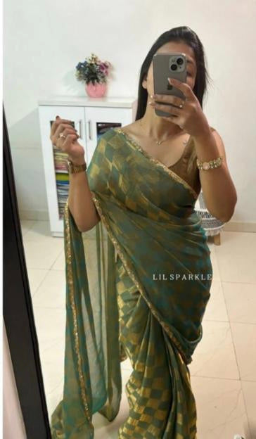 Beautiful Chrome Unicorn Saree Shaded Of Rainbow*