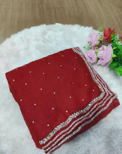 Pure Handwork Burberry Silk Saree