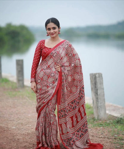 Pre Draped Saree With Stitch Blouse