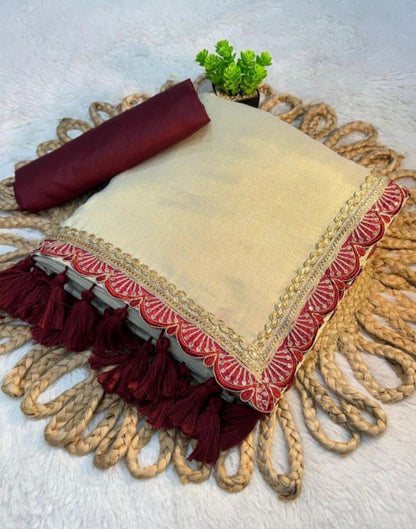 Presenting you trending gold tissue  Saree with fancy lace border 25 lotkan