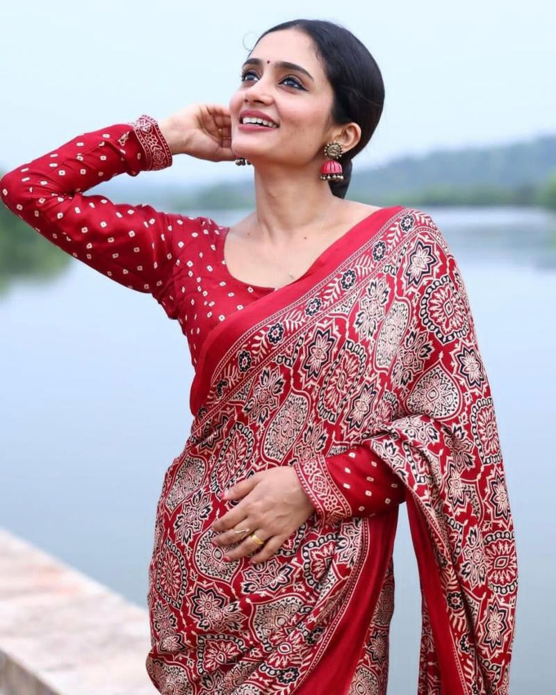 Pre Draped Saree With Stitch Blouse