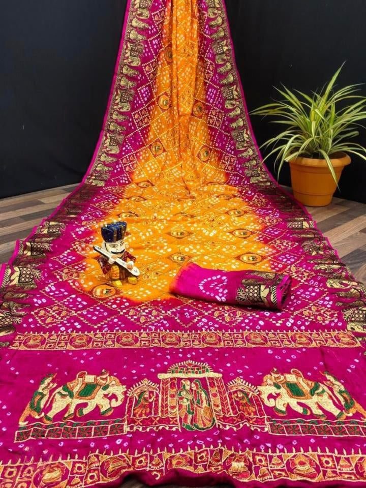 Heavy Bandhej Sarees