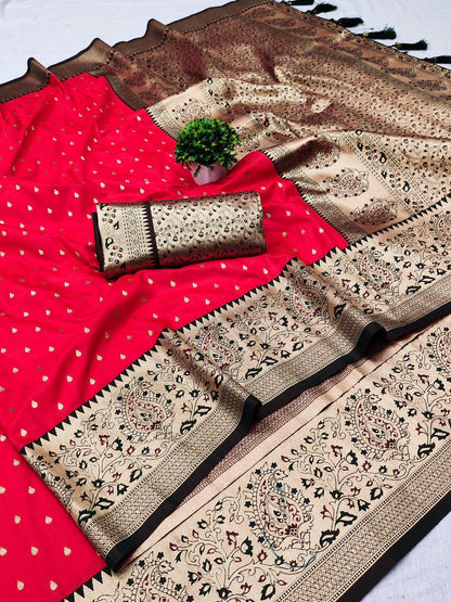 Pure silk Pethani saree with zari weawing