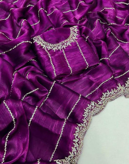 Zimmy Choo Saree pure Handwork ston work saree