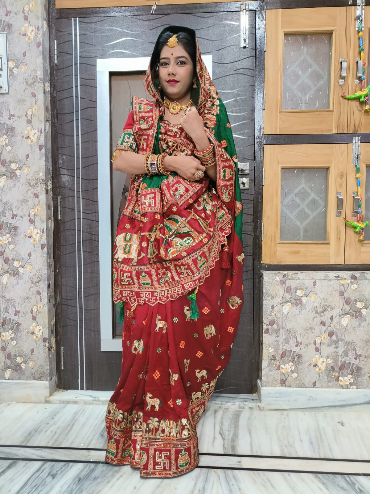 hand diamond work saree