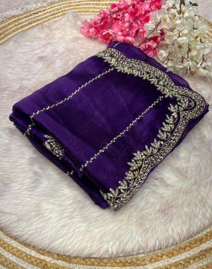 Zimmy Choo Saree pure Handwork ston work saree