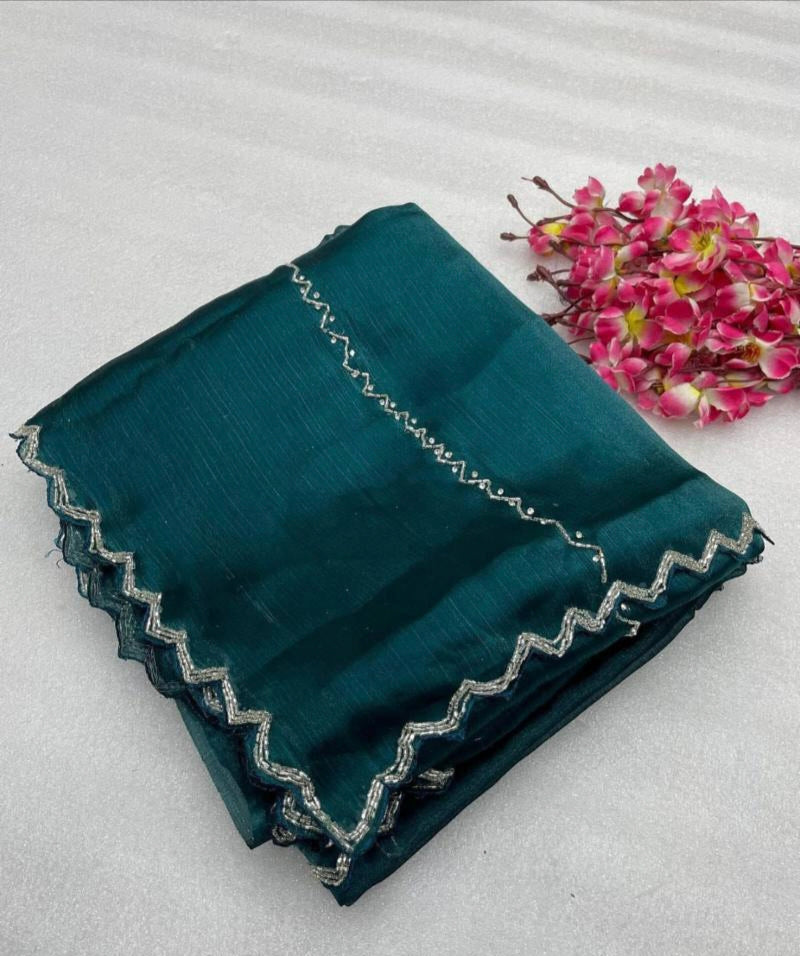 Hand work pure saree
