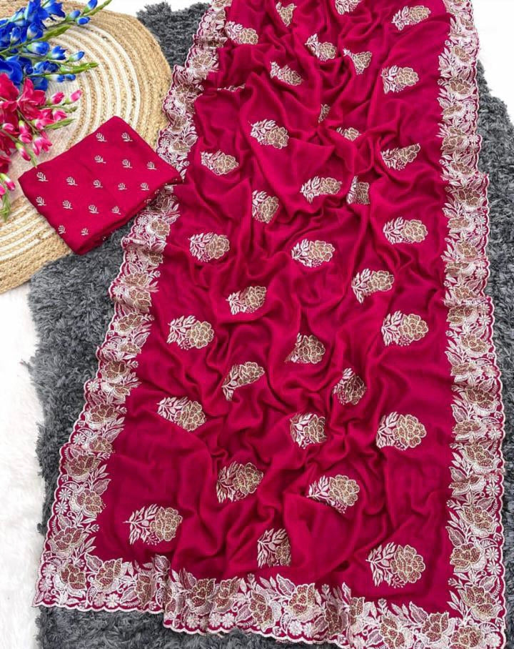 Blooming Vichitra saree