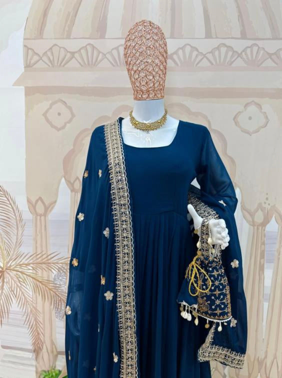 gown,dupatta,with poket batwa