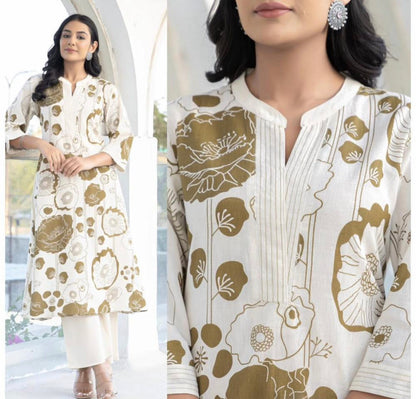 Rayon fabric Digital print kurti set .