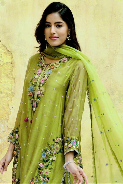 Georgette kurti set with dupatta suit set