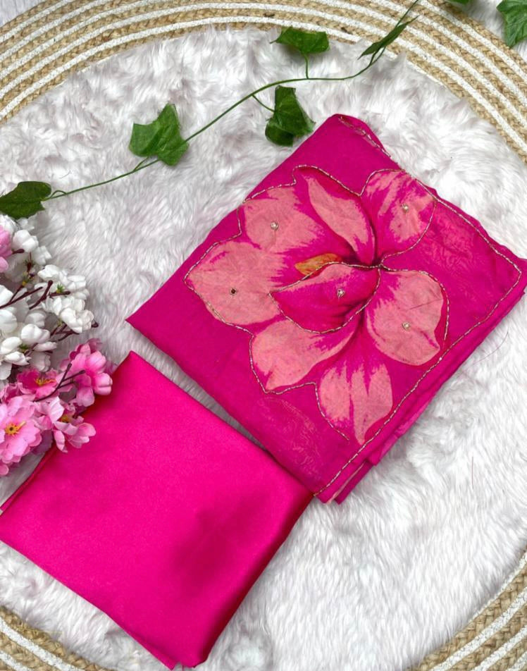 Tebby Organza hand work Saree