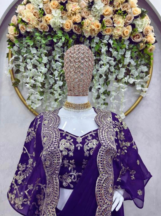 Ready To Wear Saree With Shrug