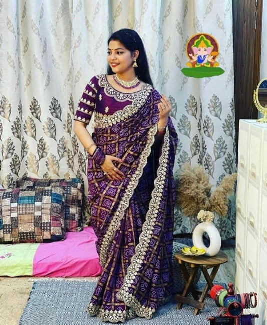 Golden Foil bandhani print