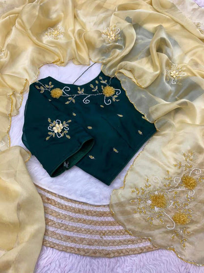 Jordan silk sattin Fabric With hand  Work