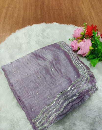 Pure Handwork Burberry Silk Saree