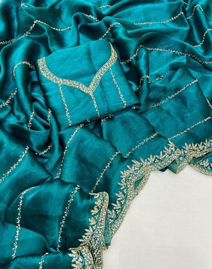 Zimmy Choo Saree pure Handwork ston work saree