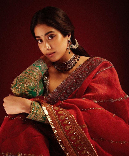 Organza silk fancy saree