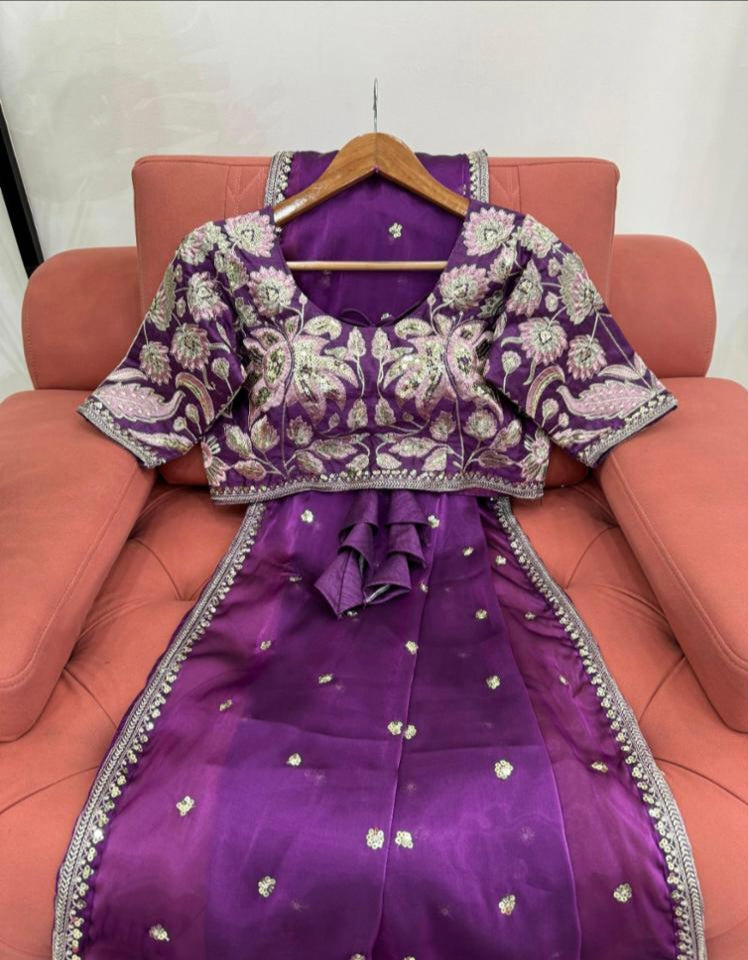 Beautiful Embroidery Zari Work With Siroski Work