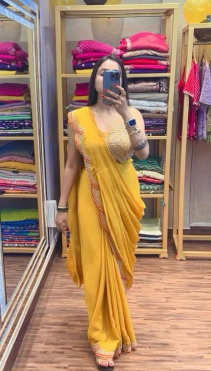 Draped saree with koti full stitching