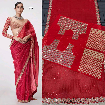 Mirror saree Pure Georgette