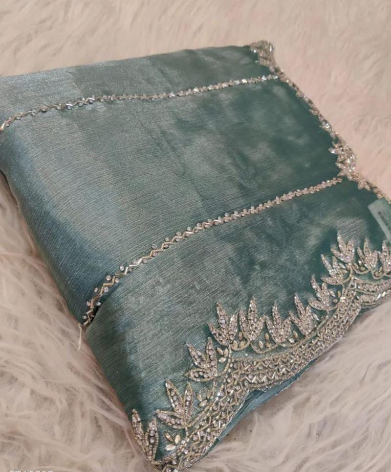 Zimmy Choo Saree pure Handwork ston work saree