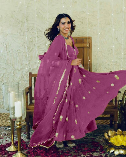 pure chinon silk fancy gown