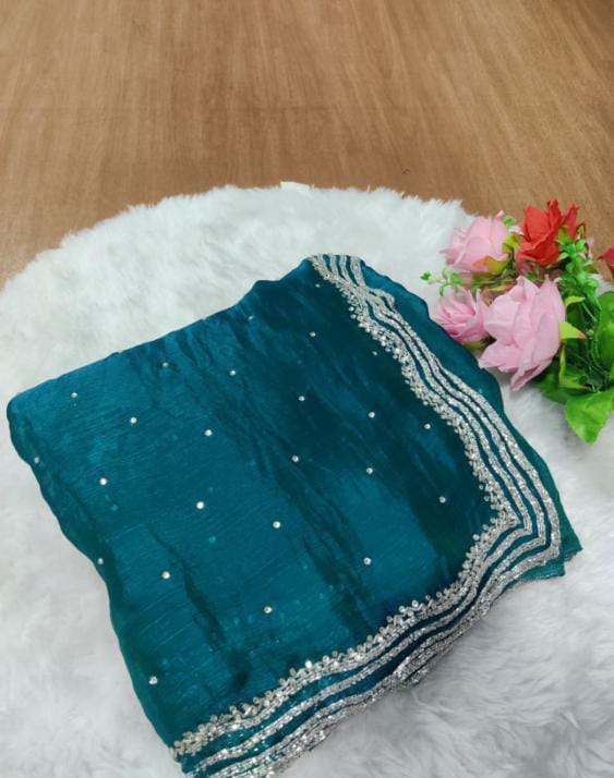 Pure Handwork Burberry Silk Saree