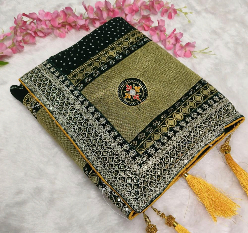 Pure Georgette Bandhani Print saree