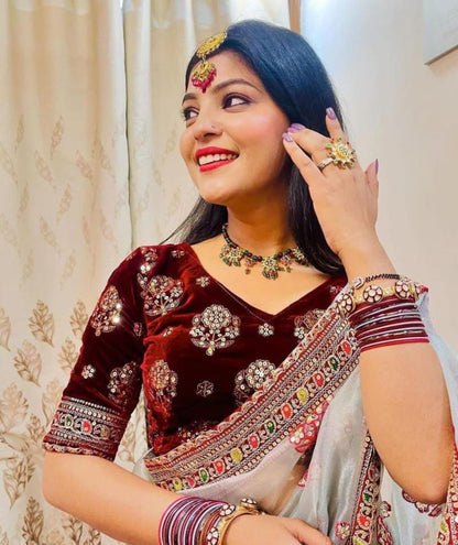 SOFT TISSU ORGANZA SILK saree