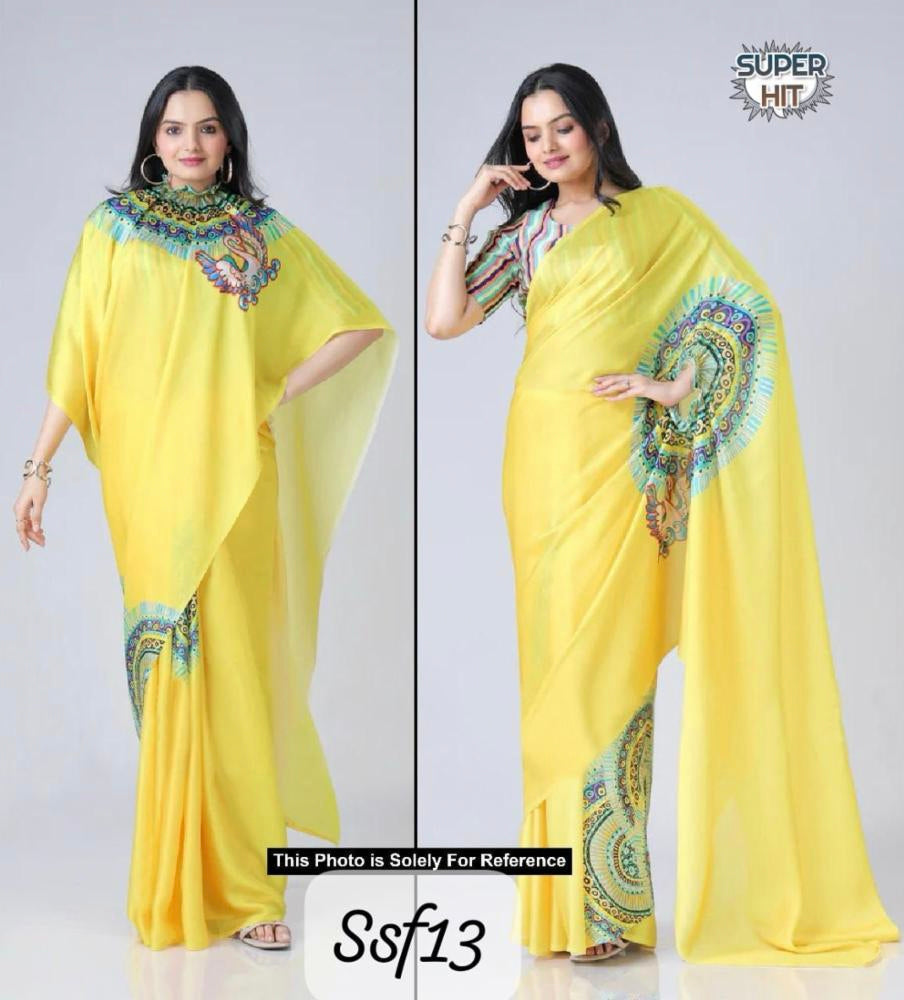 Hand free Saree Designer 2 Style Digital Printed