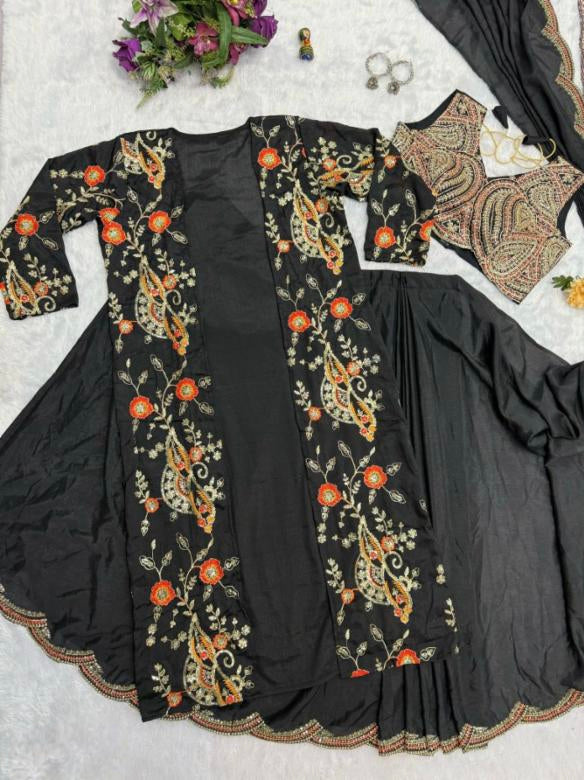 Draped saree with koti full stitching