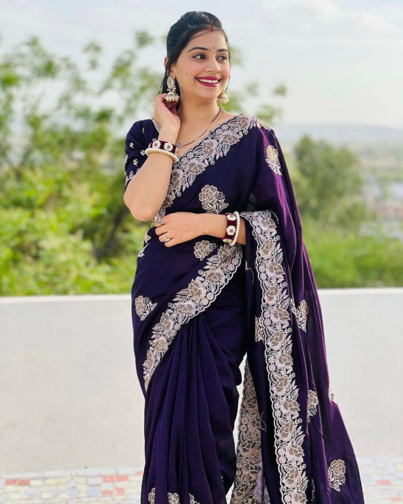 Blooming Vichitra saree