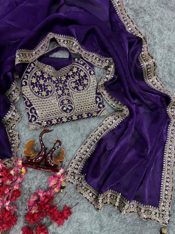 Jimmy choo saree with fancy jacket blouse