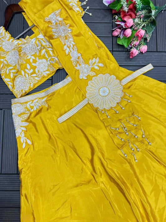 Royal Satin lehenga dupatta
