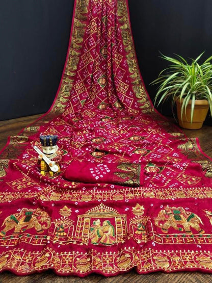 Heavy Bandhej Sarees