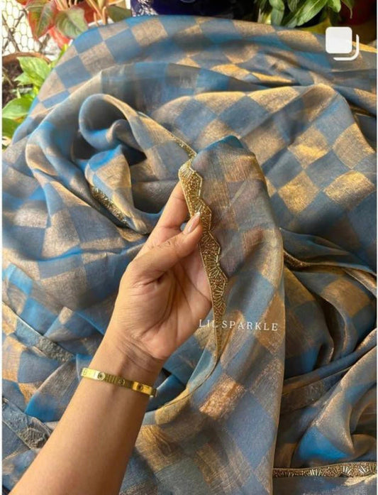 Beautiful Chrome Unicorn Saree Shaded Of Rainbow*