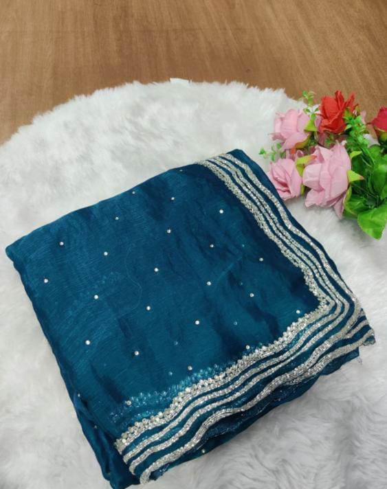 Pure Handwork Burberry Silk Saree