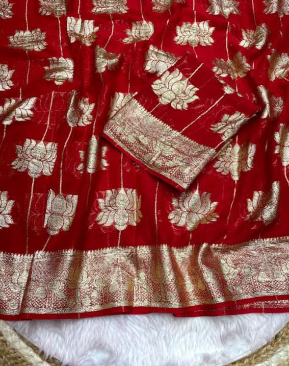 Viscose Saree
special Red colour New Trending Design*