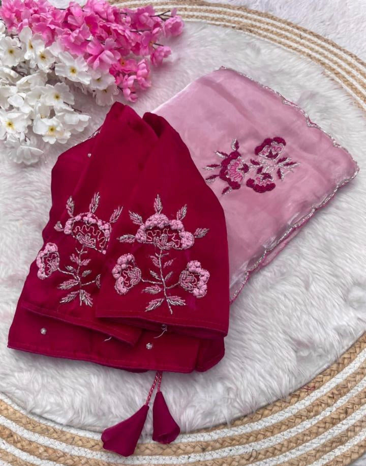 Soft Jimmy Choo hand work saree