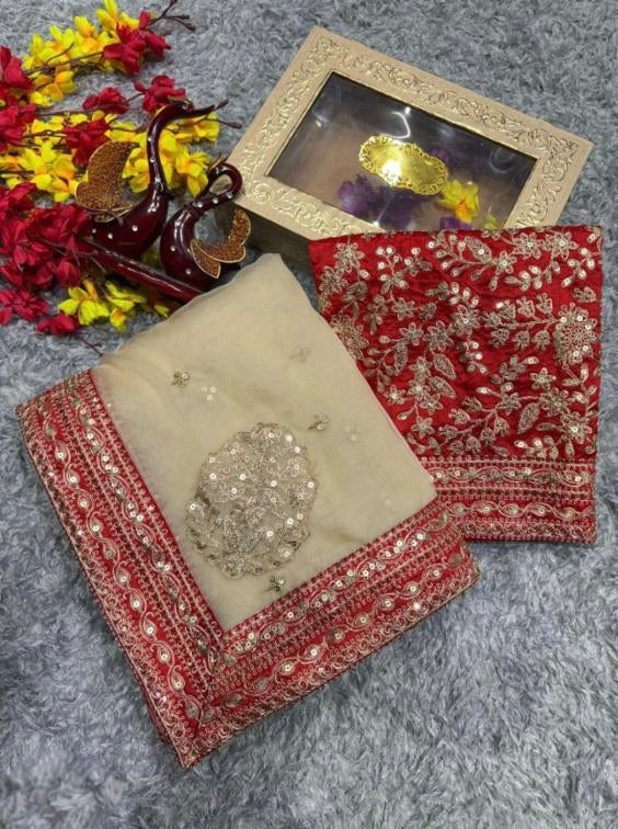 Pure organza gold saree